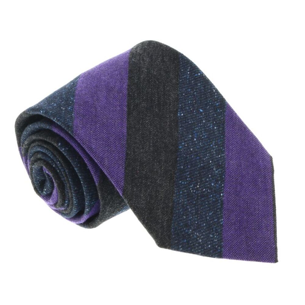 Missoni U5120 Grey/Purple Awning 100% Silk Tie